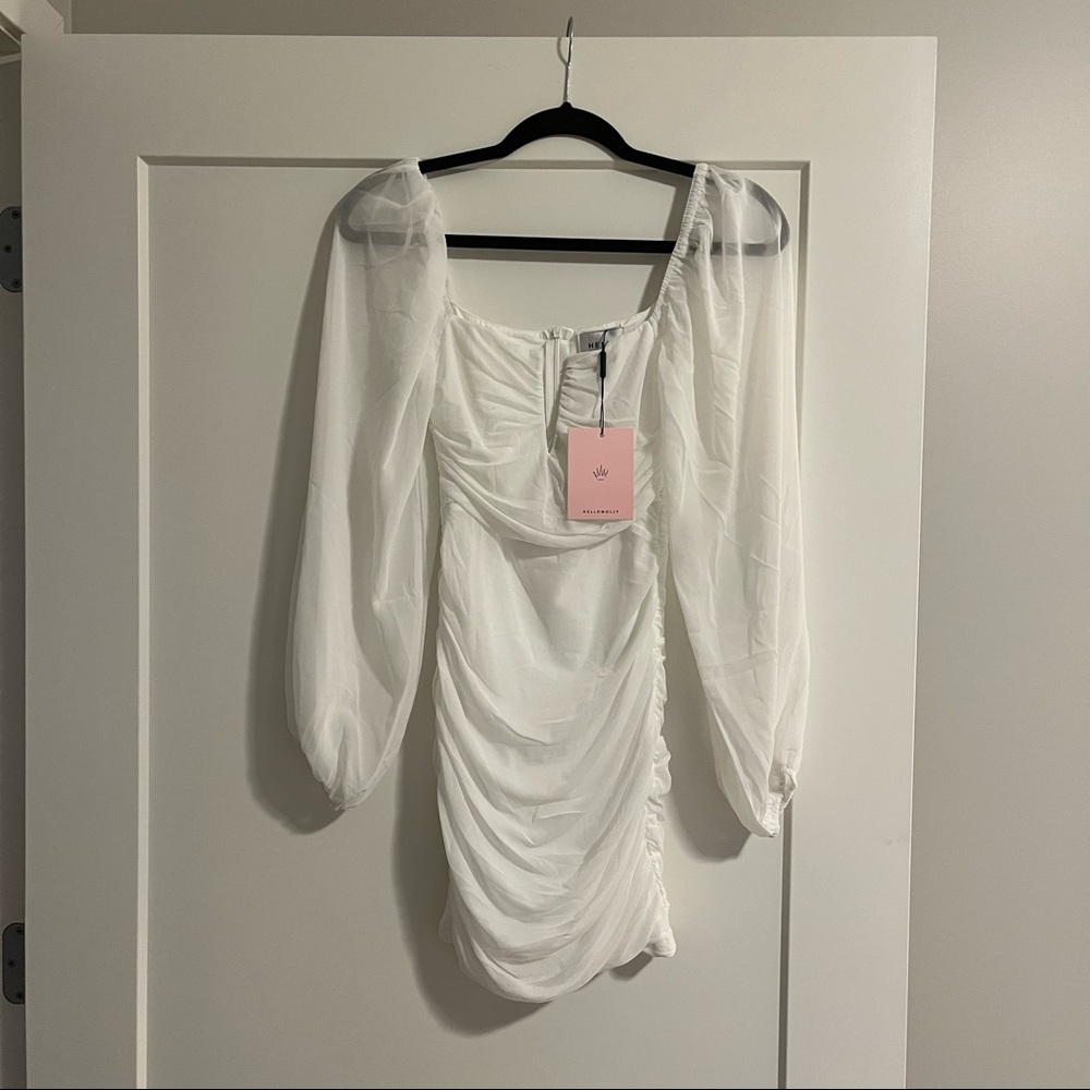 Hello Molly white long sleeve dress